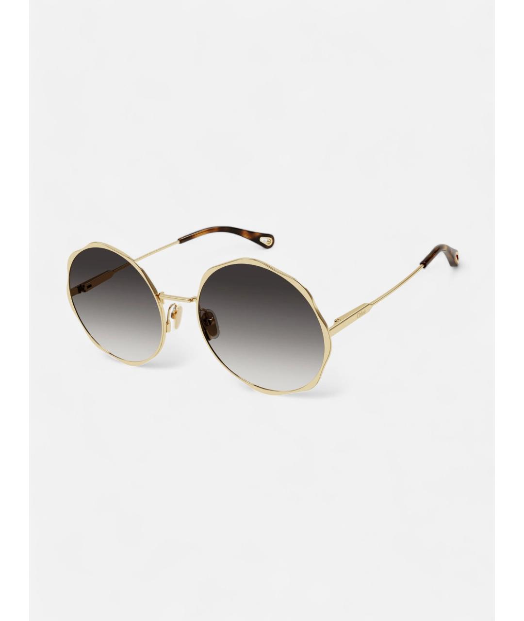 CHLOE Черные металлические солнцезащитные очки, фото 2