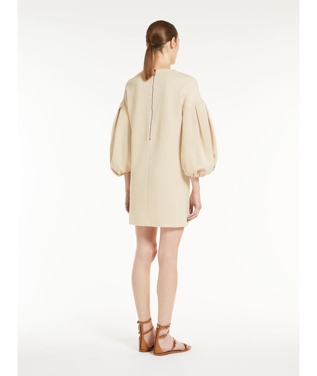 MAX MARA Бежевое хлопковое повседневное платье, фото 4