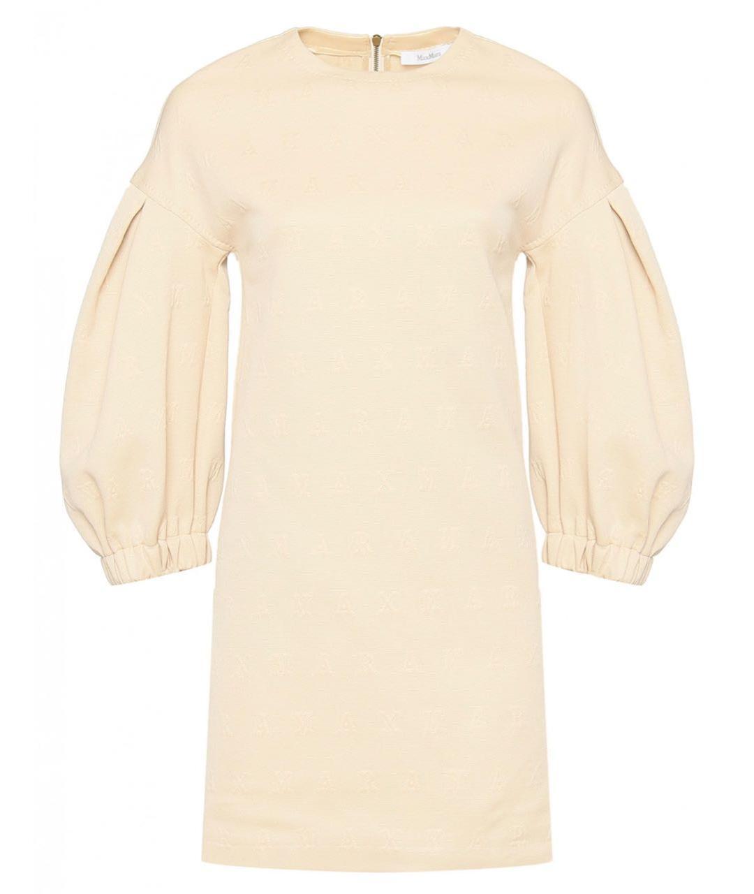MAX MARA Бежевое хлопковое повседневное платье, фото 1