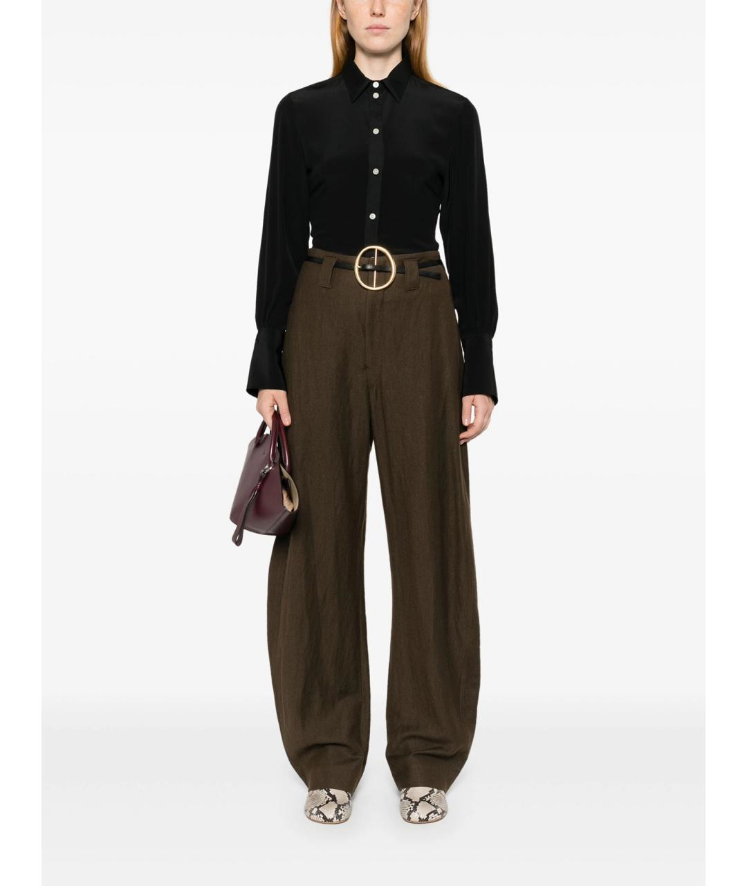 VICTORIA BECKHAM Черная шелковая рубашка, фото 2