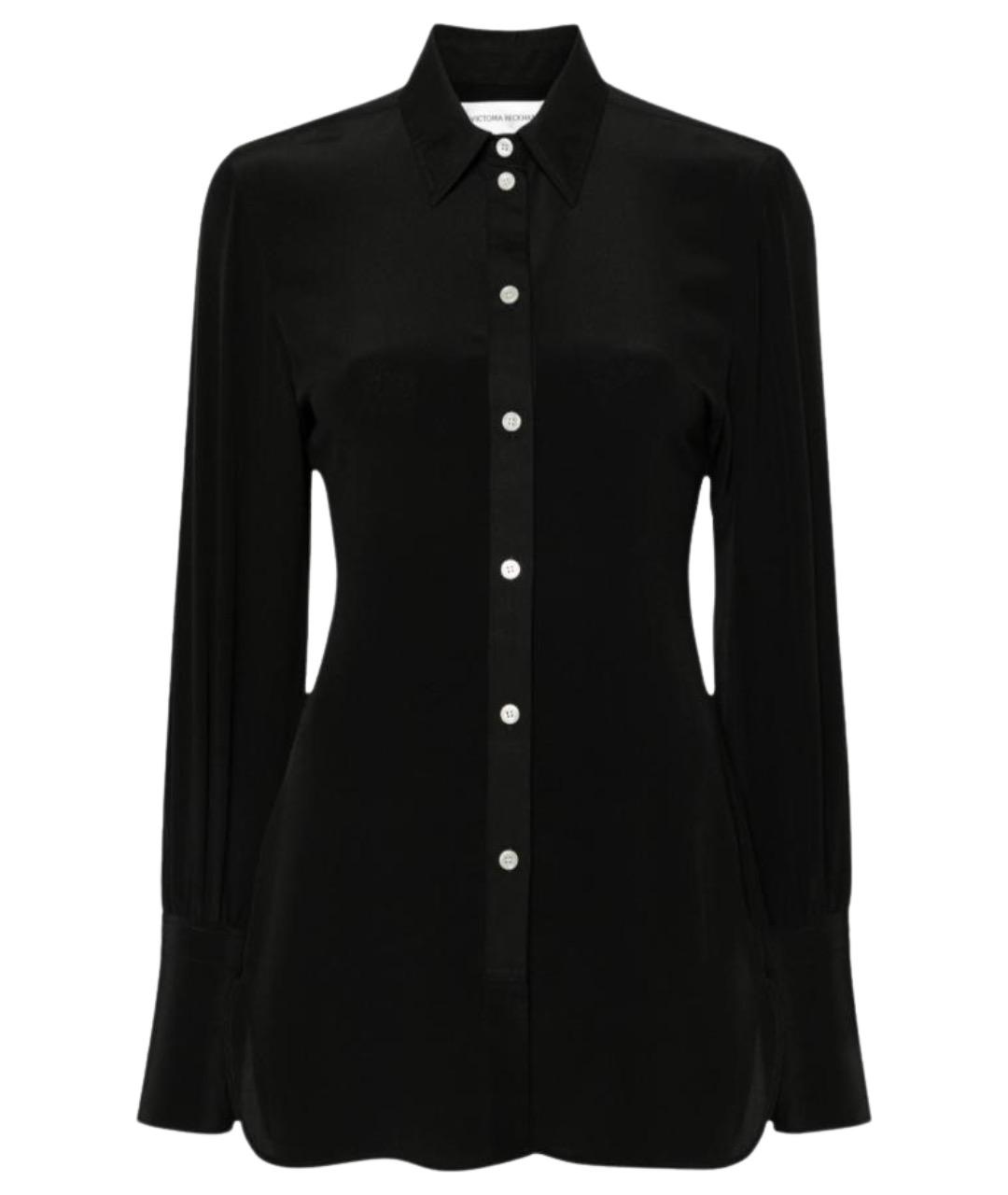 VICTORIA BECKHAM Черная шелковая рубашка, фото 1
