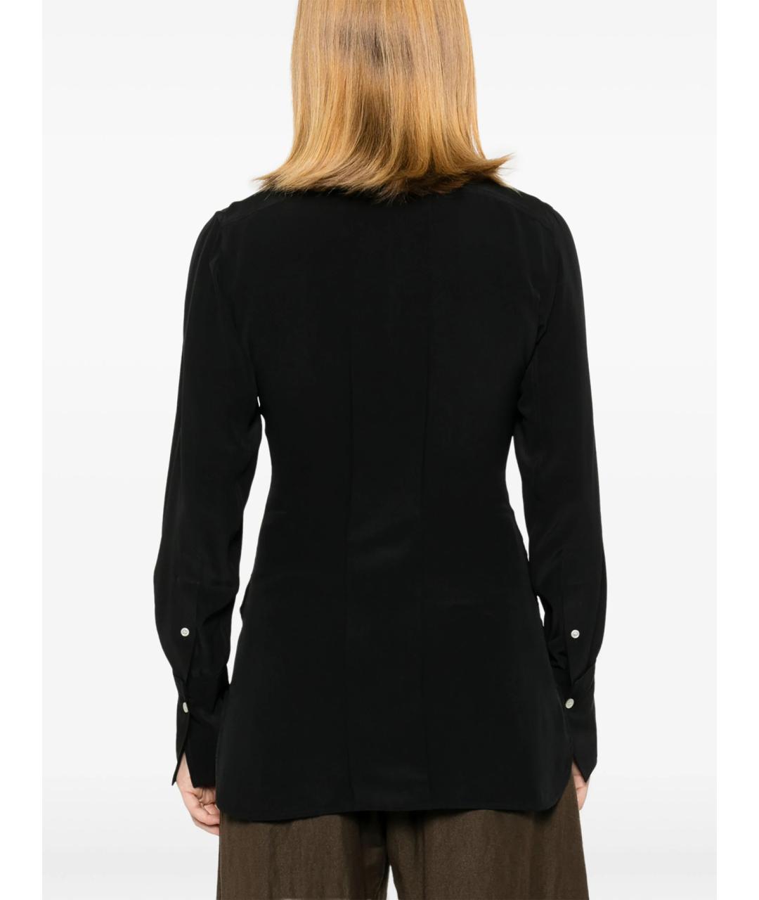 VICTORIA BECKHAM Черная шелковая рубашка, фото 4