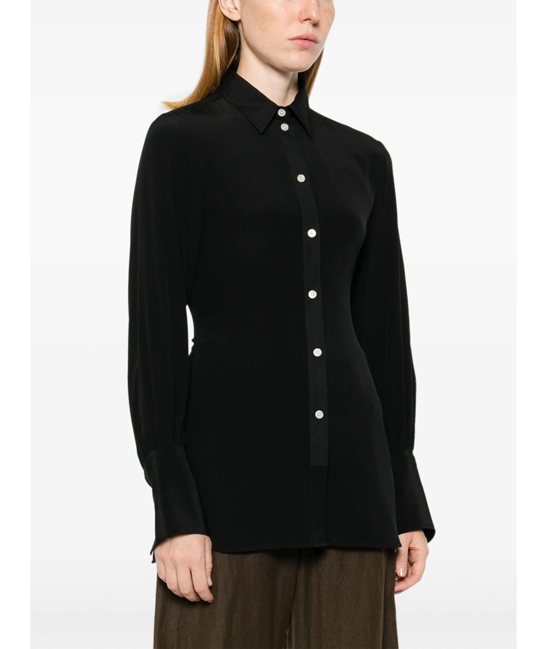 VICTORIA BECKHAM Черная шелковая рубашка, фото 3