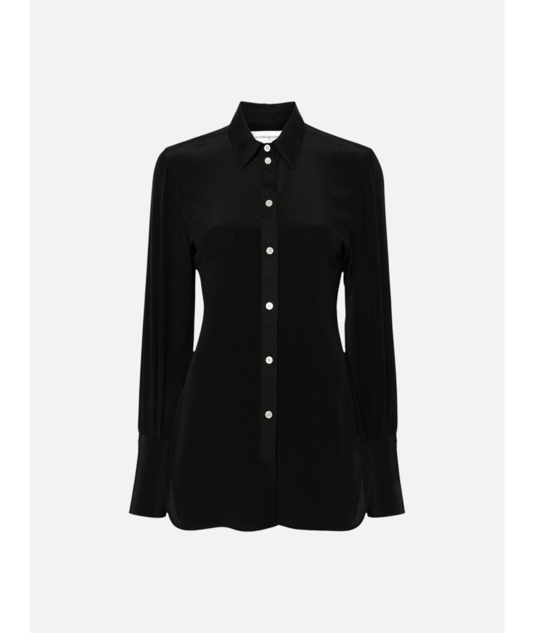 VICTORIA BECKHAM Черная шелковая рубашка, фото 6