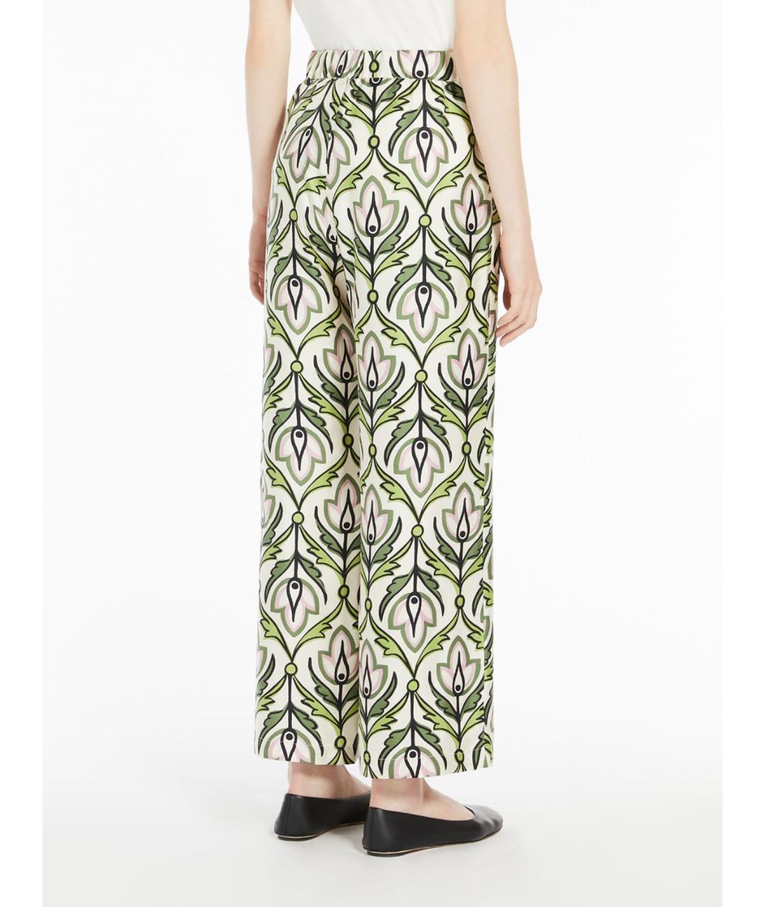 WEEKEND MAX MARA Мульти шелковые брюки широкие, фото 4