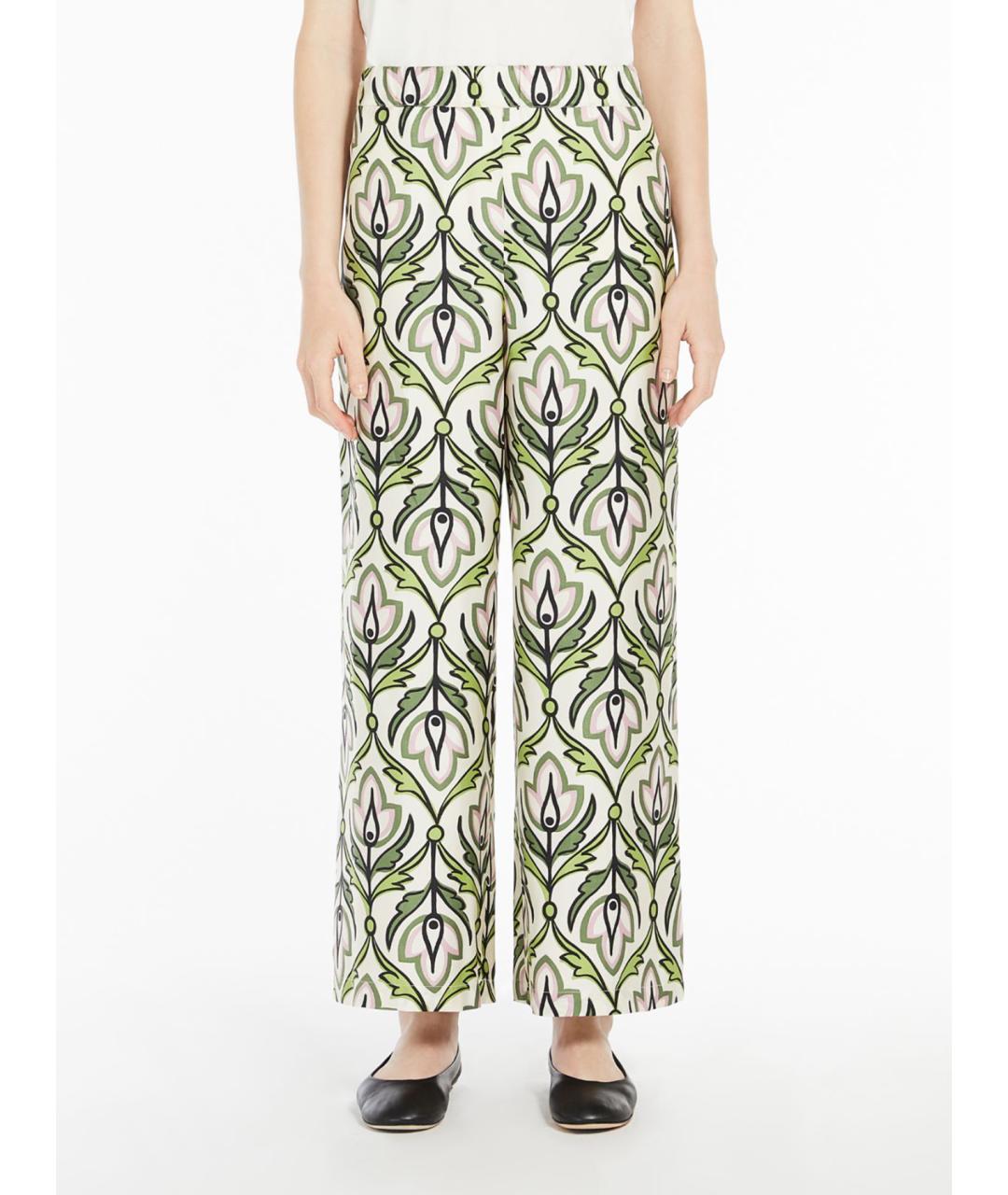 WEEKEND MAX MARA Мульти шелковые брюки широкие, фото 3