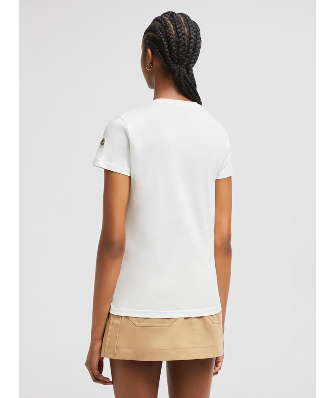 MONCLER Белая хлопковая футболка, фото 4