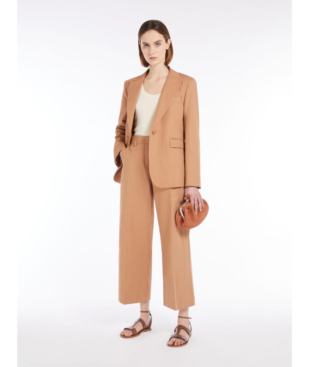 WEEKEND MAX MARA Коричневый хлопковый жакет/пиджак, фото 2