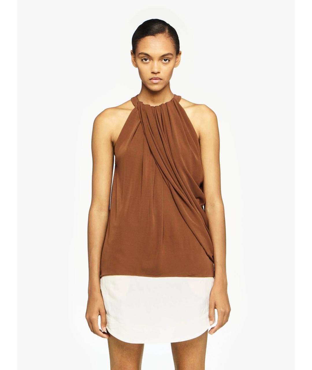 J.W.ANDERSON Коричневая вискозная майка, фото 3