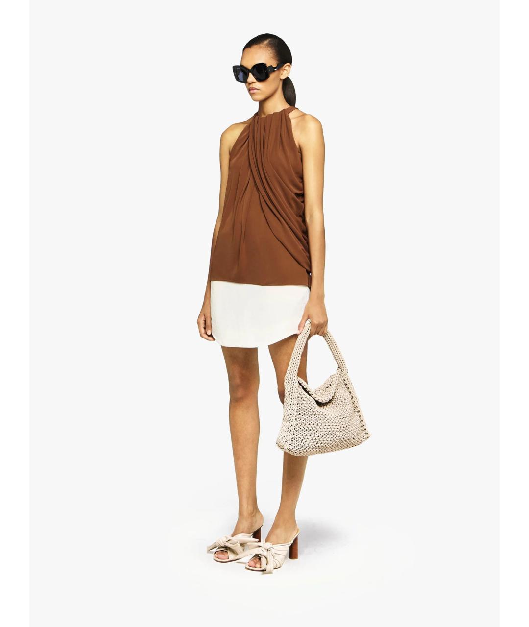 J.W.ANDERSON Коричневая вискозная майка, фото 2