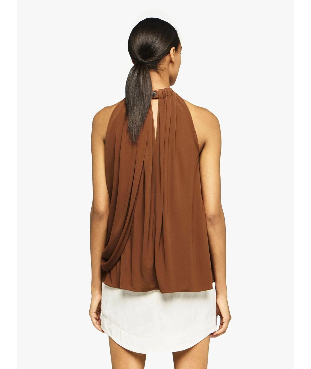 J.W.ANDERSON Коричневая вискозная майка, фото 4