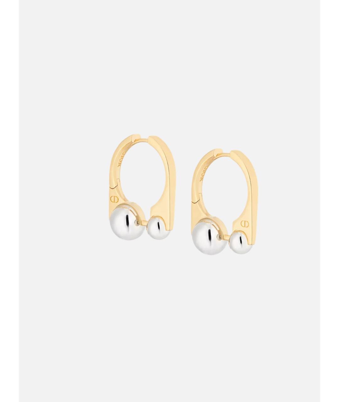 CHRISTIAN DIOR Золотые металлические серьги, фото 3