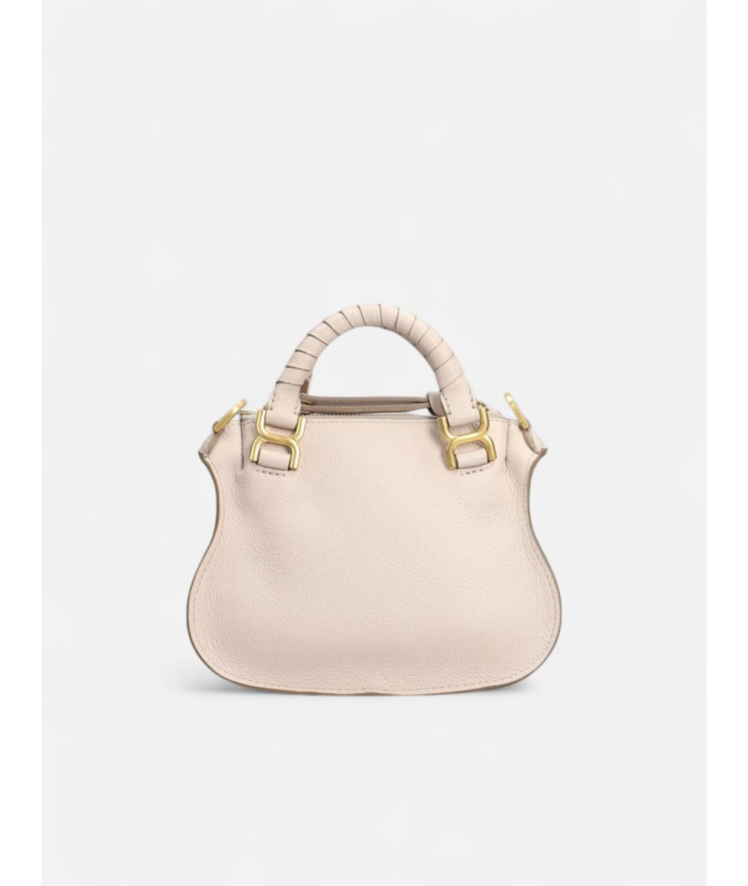 CHLOE Бежевая кожаная сумка с короткими ручками, фото 2