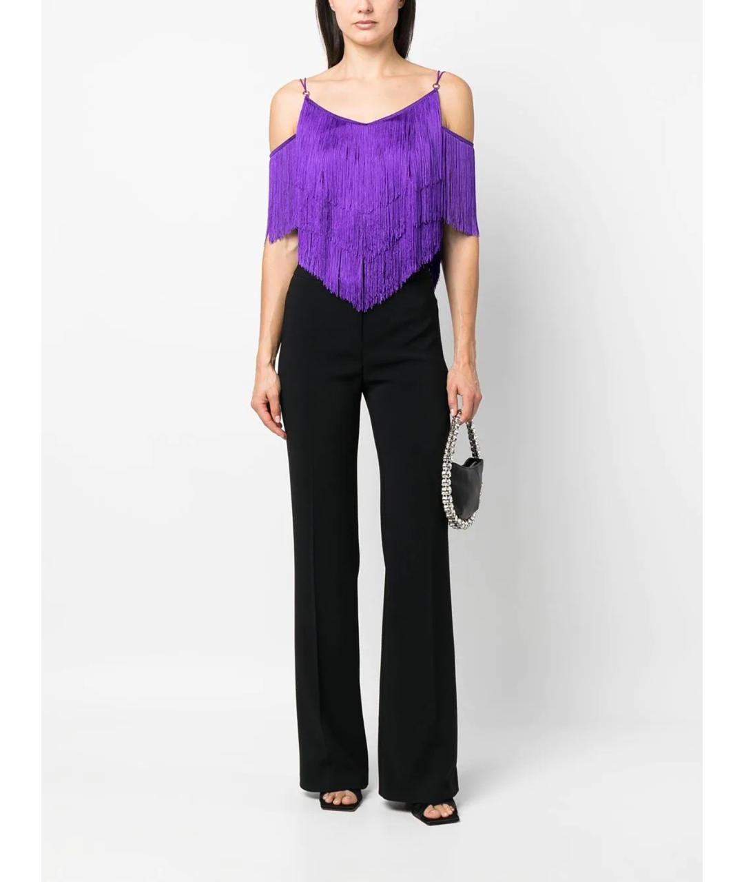 PINKO Черные полиэстеровые прямые брюки, фото 2