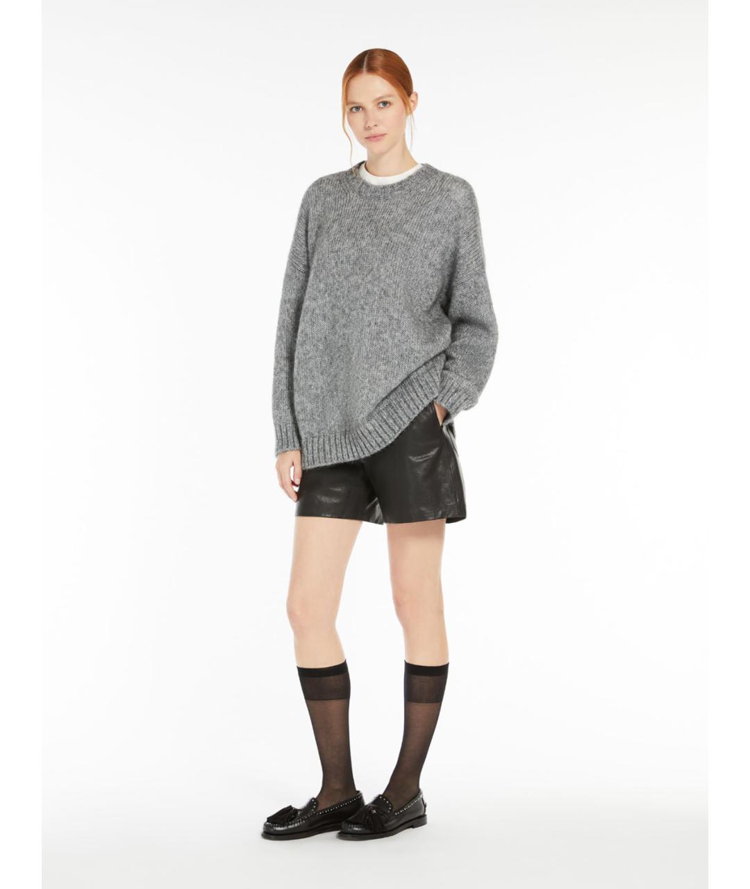 WEEKEND MAX MARA Черные кожаные шорты, фото 3