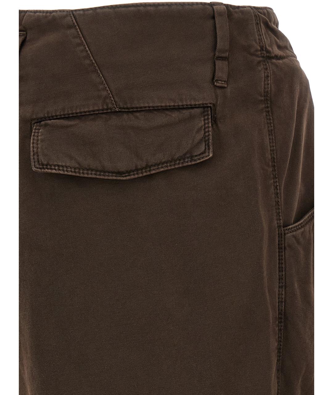 BRUNELLO CUCINELLI Коричневые хлопковые повседневные брюки, фото 4