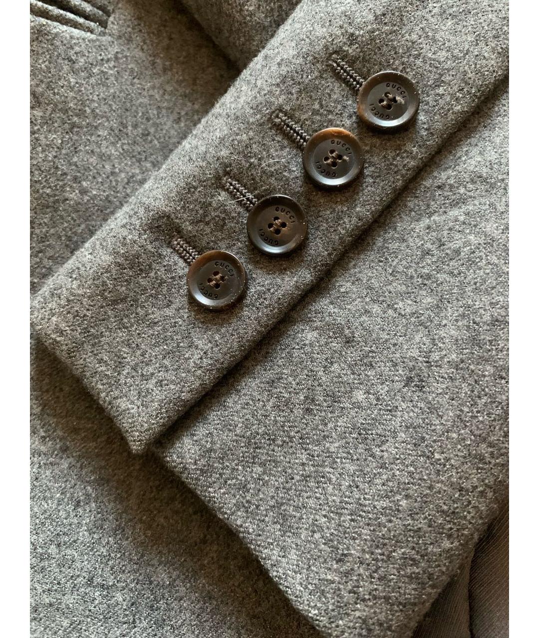 GUCCI Серый шерстяной жакет/пиджак, фото 5