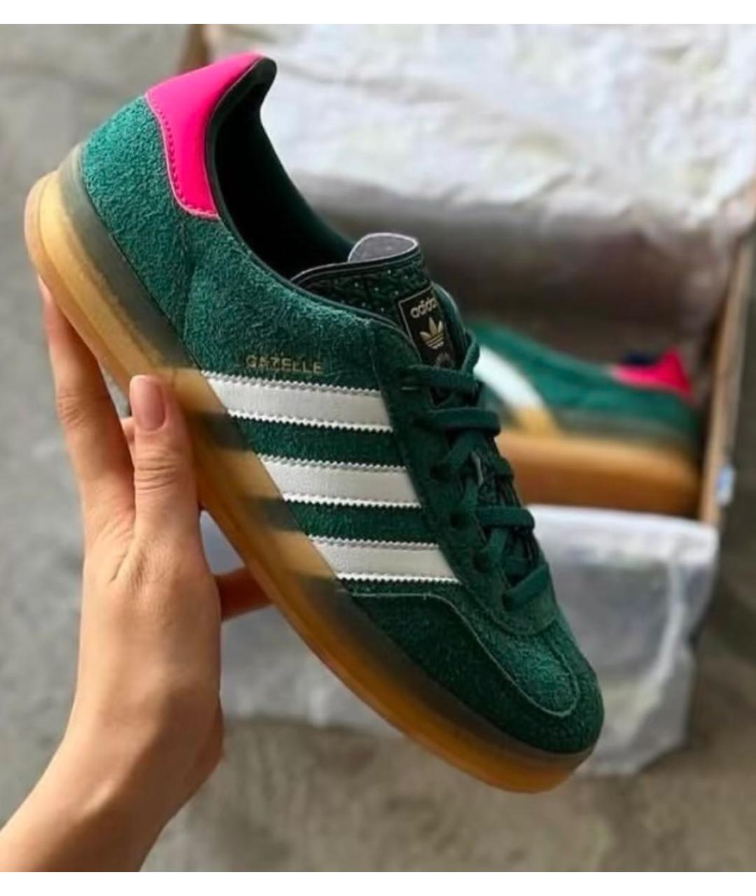 ADIDAS Зеленые замшевые кроссовки, фото 4