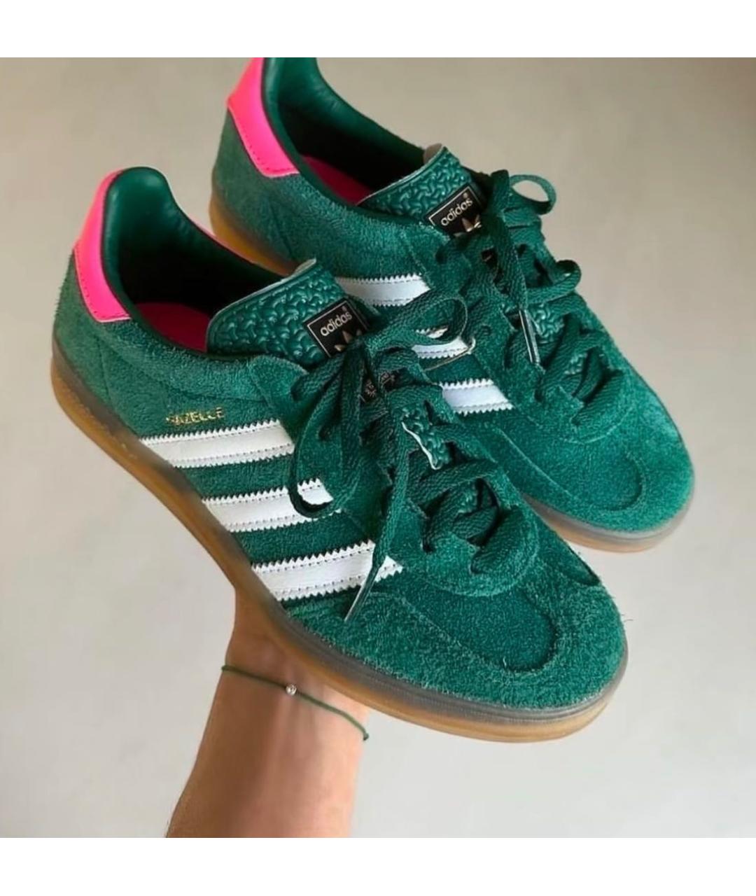 ADIDAS Зеленые замшевые кроссовки, фото 2