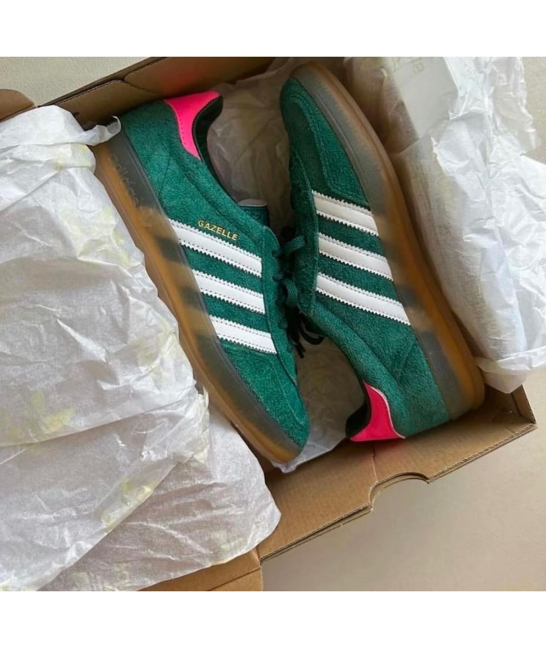 ADIDAS Зеленые замшевые кроссовки, фото 3