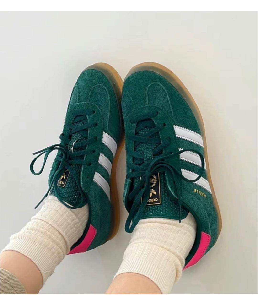 ADIDAS Зеленые замшевые кроссовки, фото 6