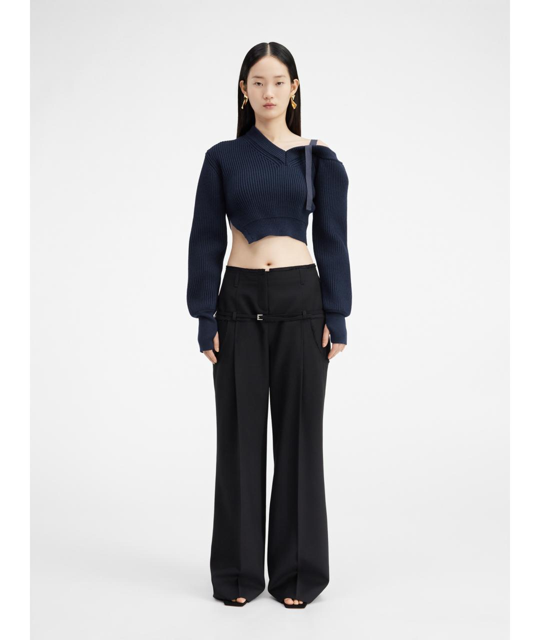 JACQUEMUS Темно-синий шерстяной джемпер / свитер, фото 2