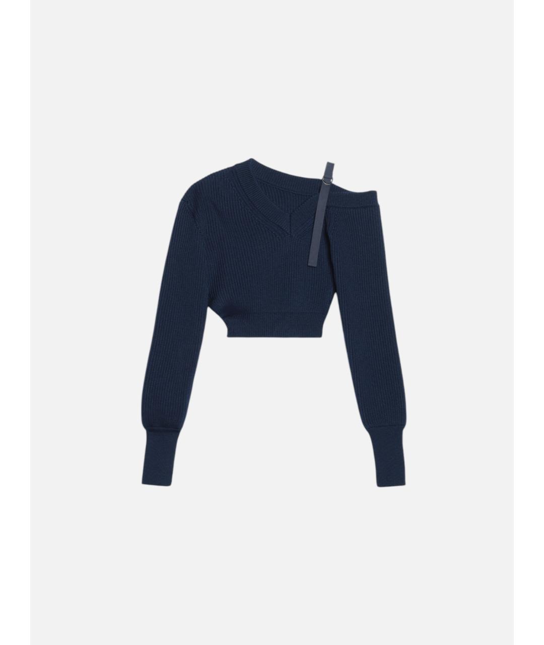 JACQUEMUS Темно-синий шерстяной джемпер / свитер, фото 6