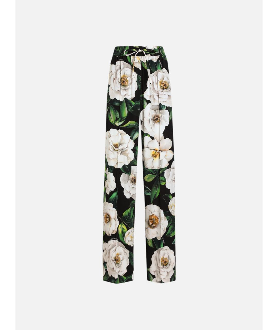 DOLCE&GABBANA Мульти шелковые брюки широкие, фото 5