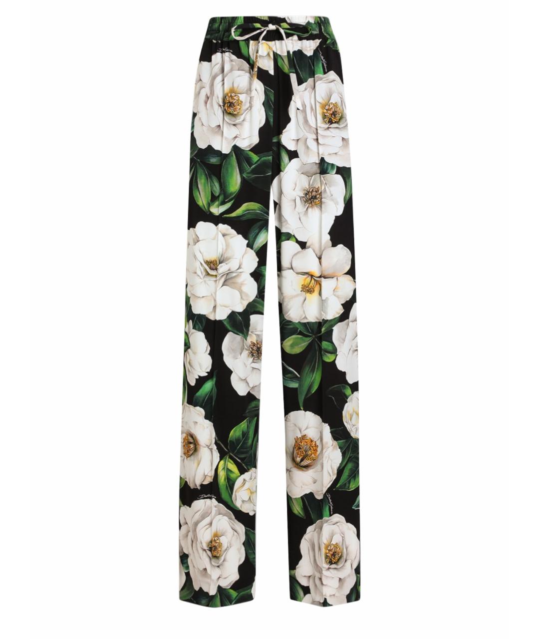 DOLCE&GABBANA Мульти шелковые брюки широкие, фото 1