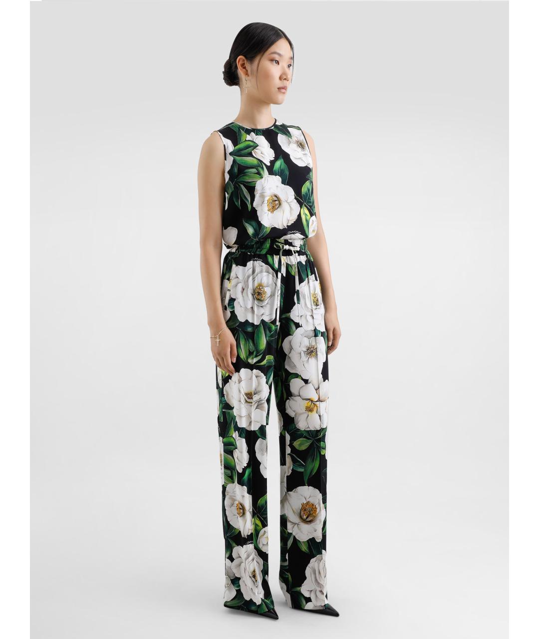 DOLCE&GABBANA Мульти шелковые брюки широкие, фото 2