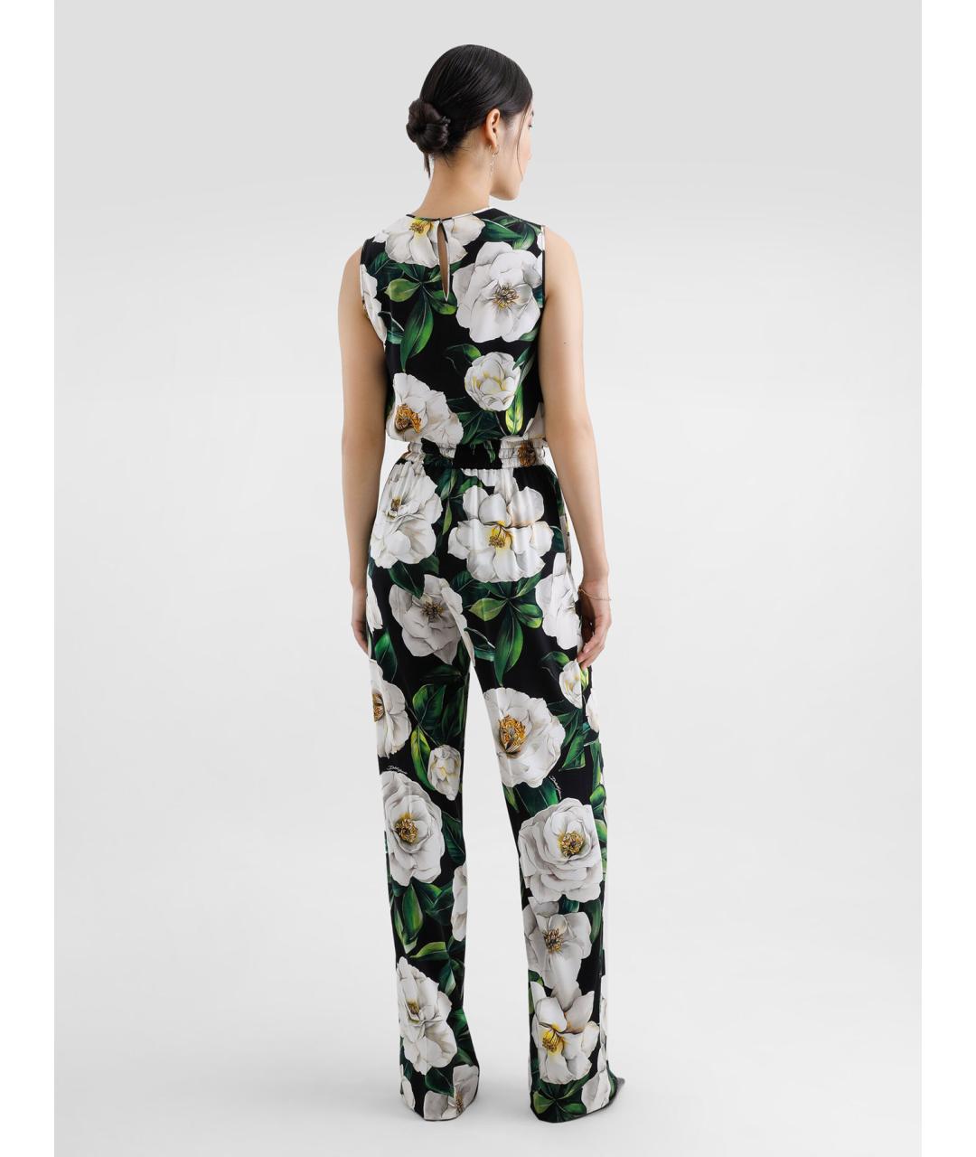 DOLCE&GABBANA Мульти шелковые брюки широкие, фото 4