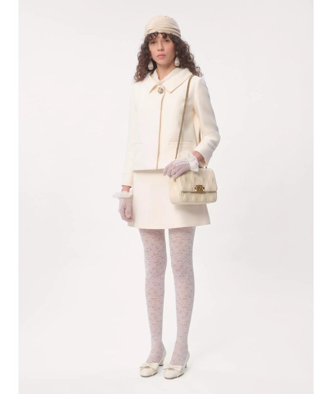 VALENTINO Белая шерстяная юбка мини, фото 2