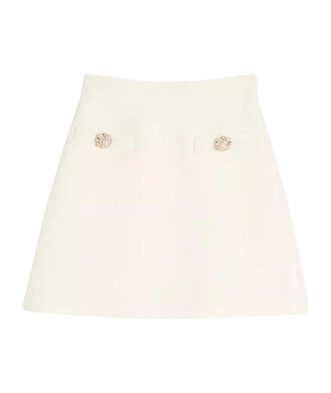 VALENTINO Белая шерстяная юбка мини, фото 1