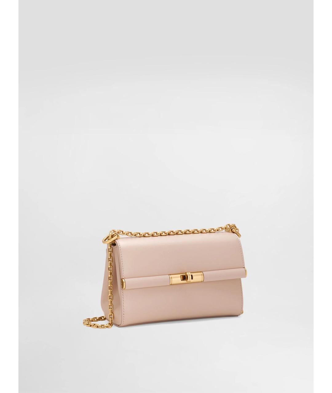 DOLCE&GABBANA Бежевая кожаная сумка через плечо, фото 3