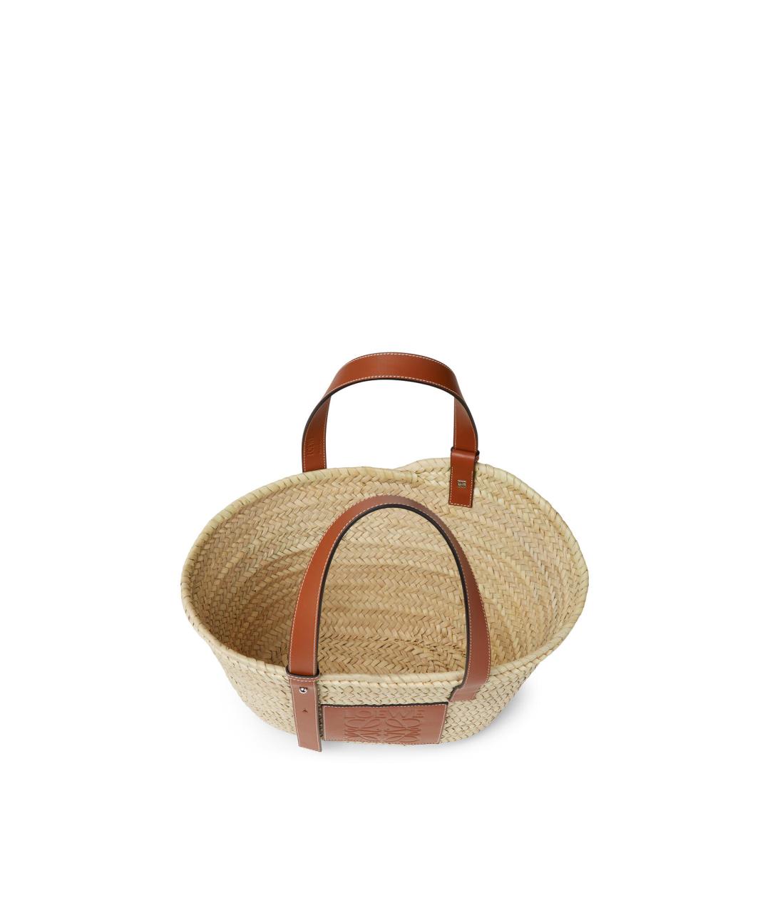 LOEWE Бежевая пелетеная сумка тоут, фото 4