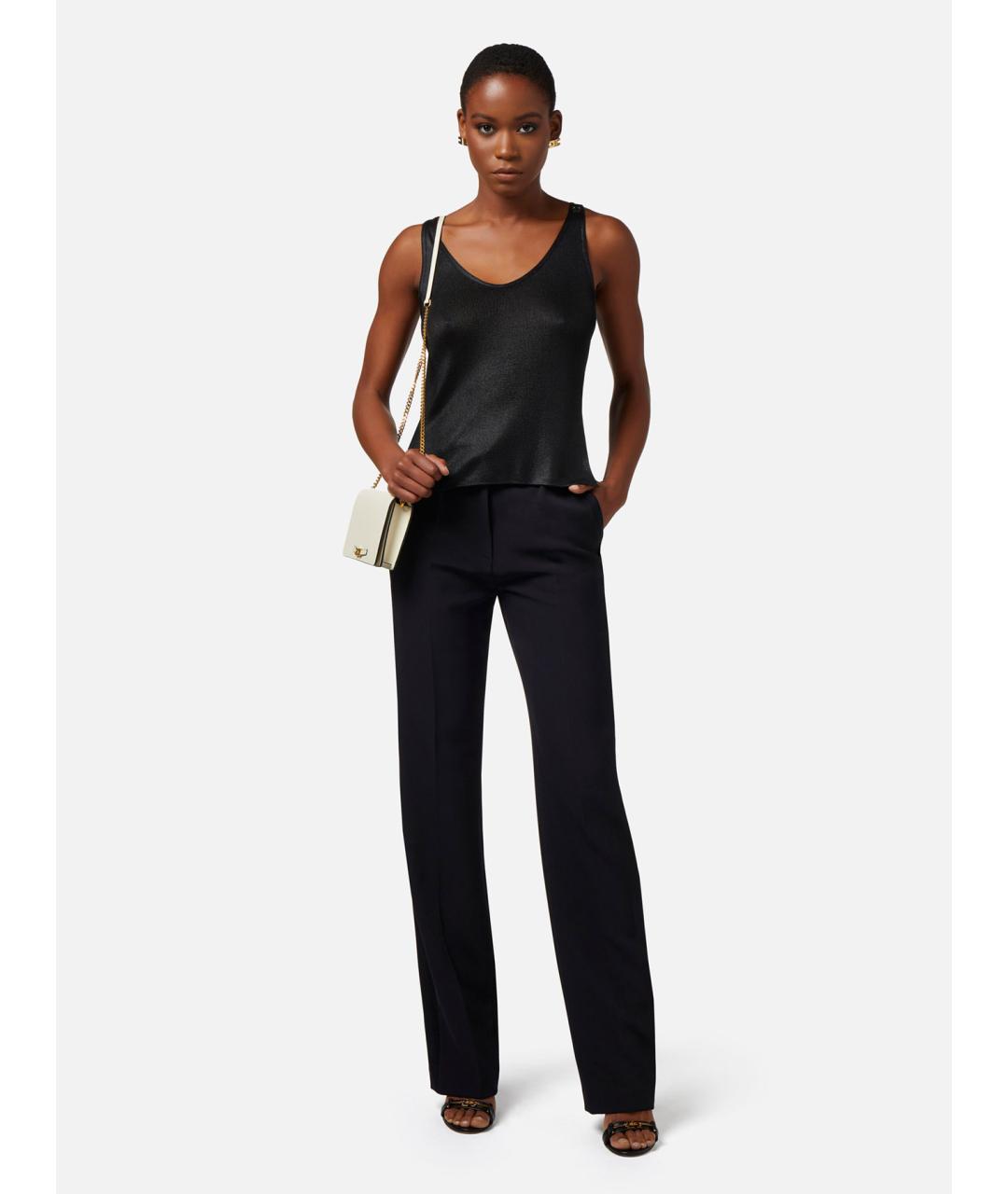 ELISABETTA FRANCHI Черная вискозная майка, фото 2