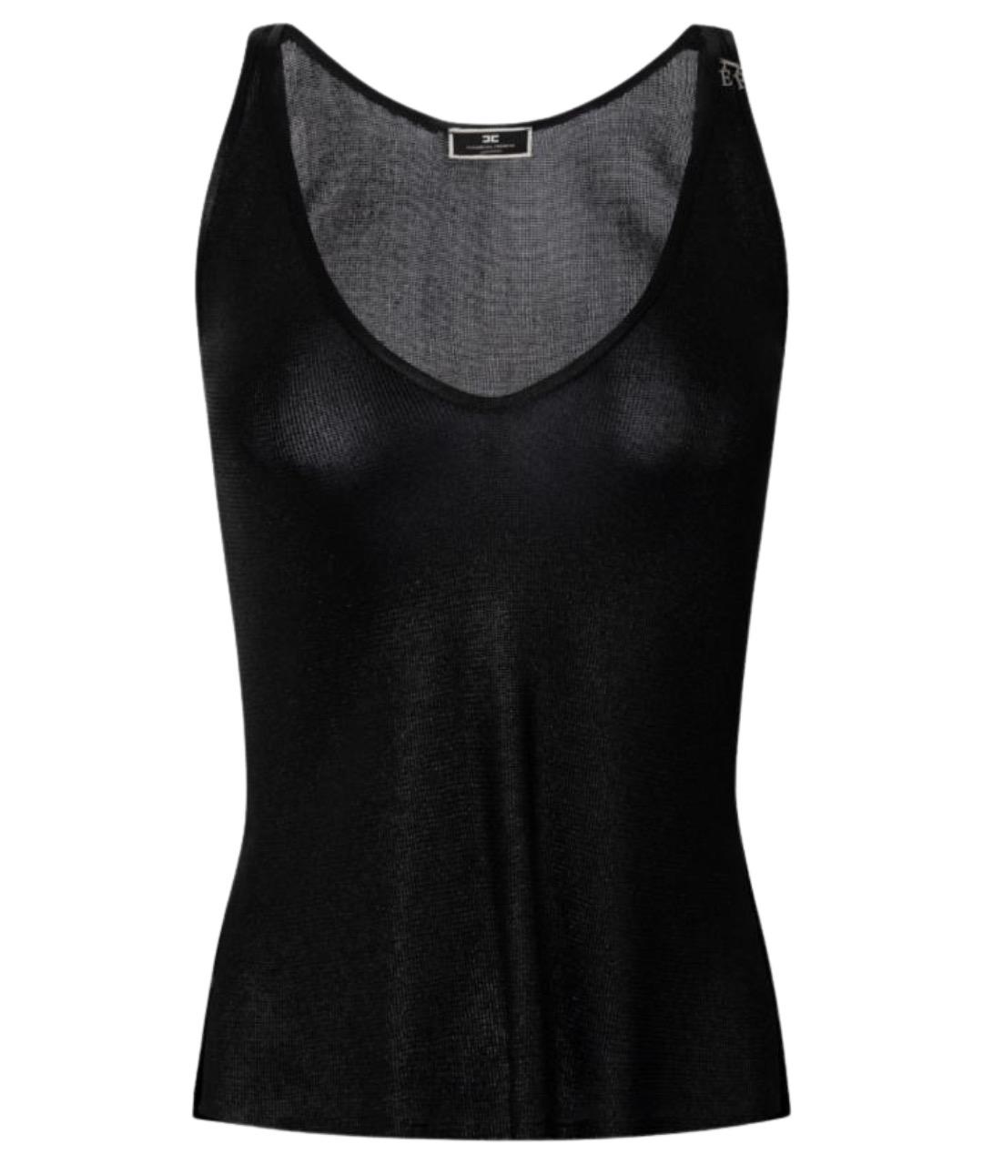 ELISABETTA FRANCHI Черная вискозная майка, фото 1