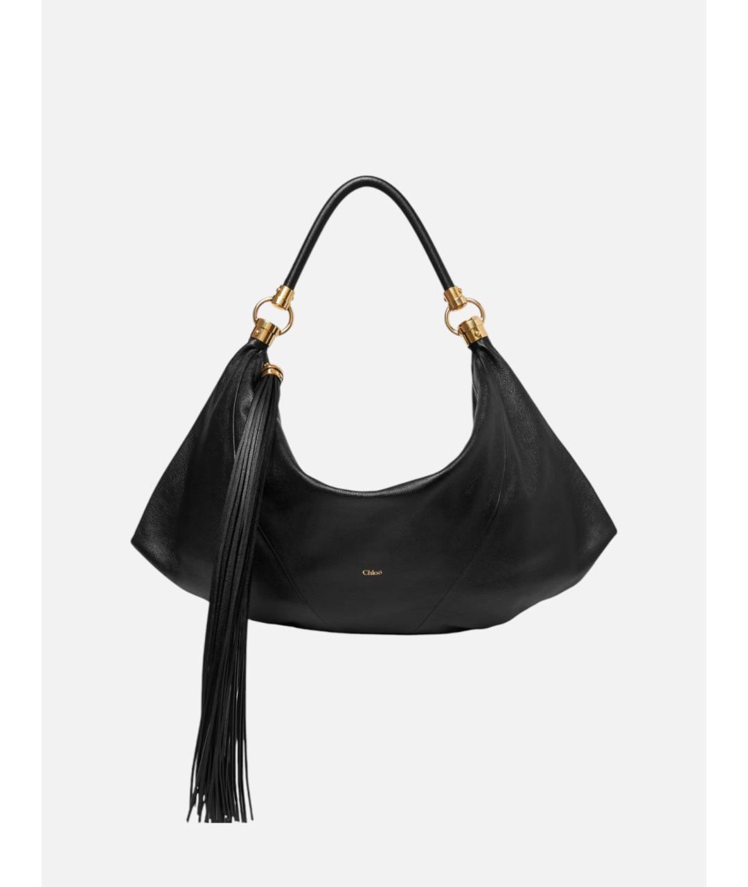 CHLOE Черная кожаная сумка через плечо, фото 5