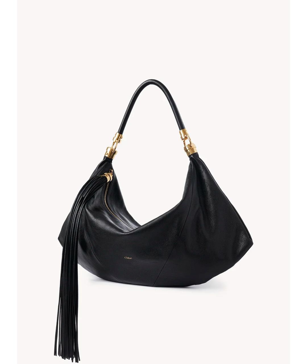 CHLOE Черная кожаная сумка через плечо, фото 3