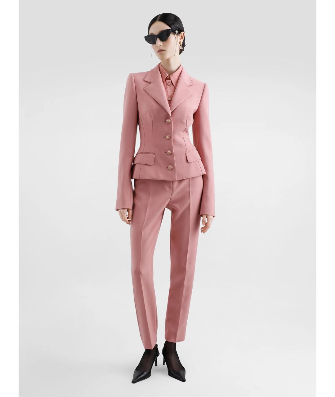 DOLCE&GABBANA Розовый шерстяной жакет/пиджак, фото 2