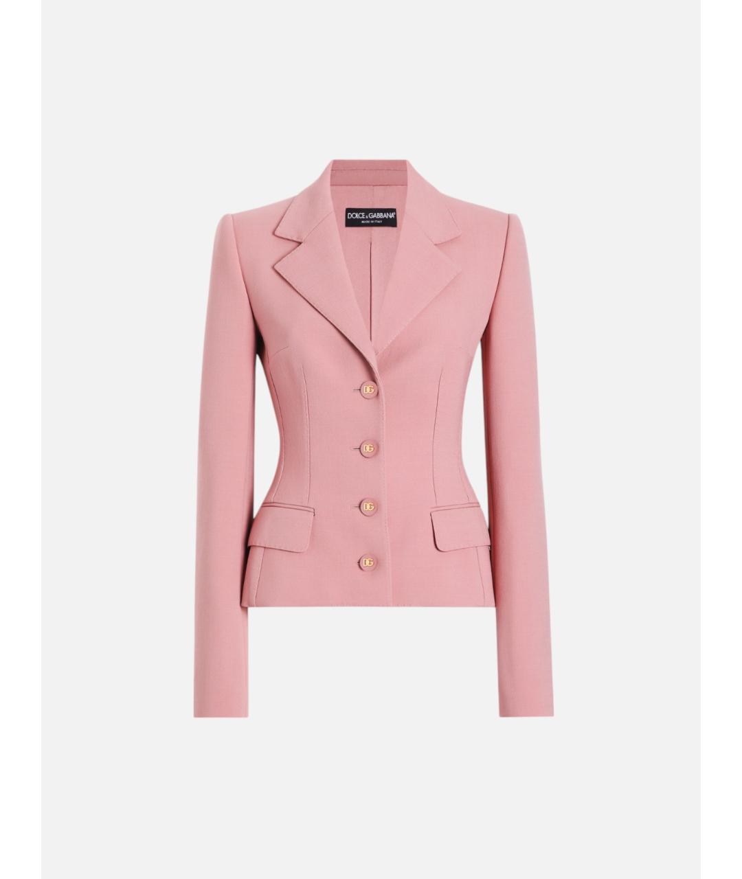 DOLCE&GABBANA Розовый шерстяной жакет/пиджак, фото 5