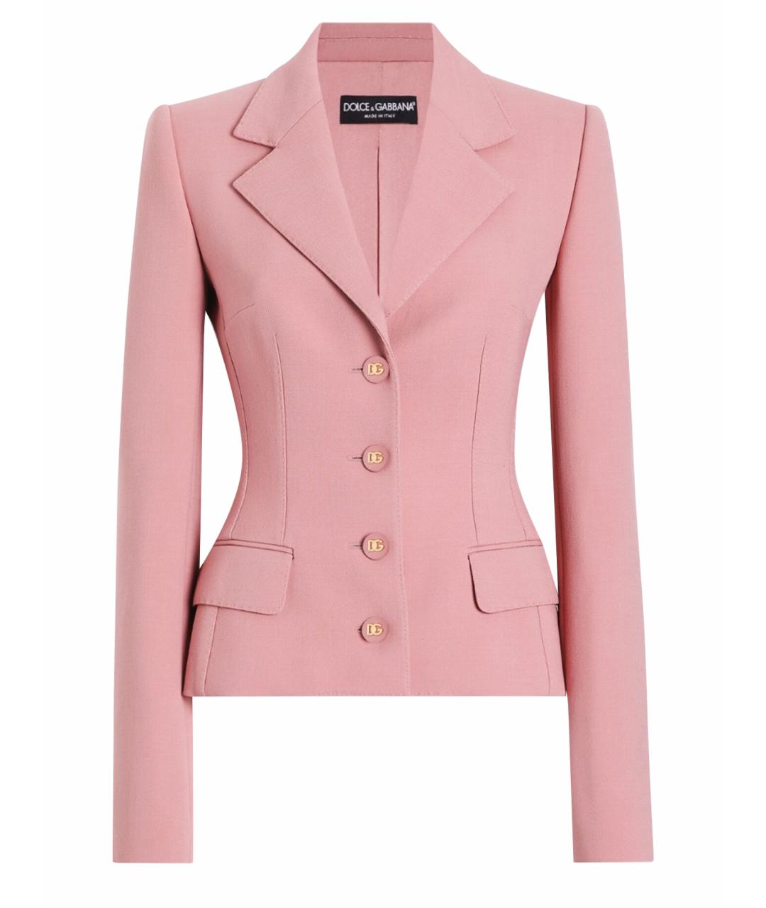 DOLCE&GABBANA Розовый шерстяной жакет/пиджак, фото 1