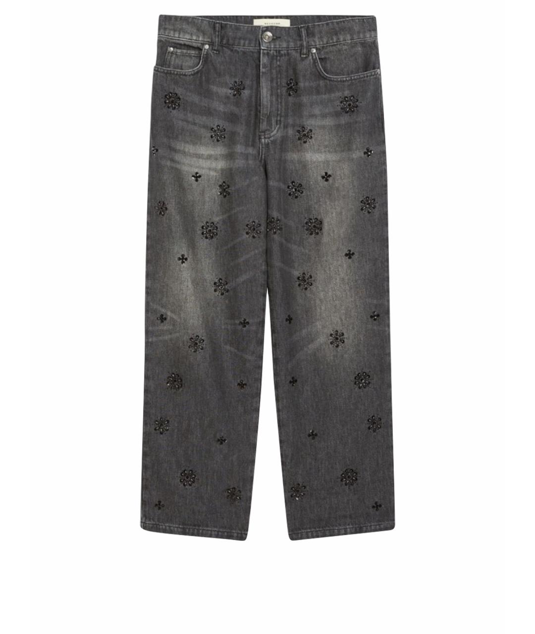 WEEKEND MAX MARA Серые хлопковые прямые джинсы, фото 5