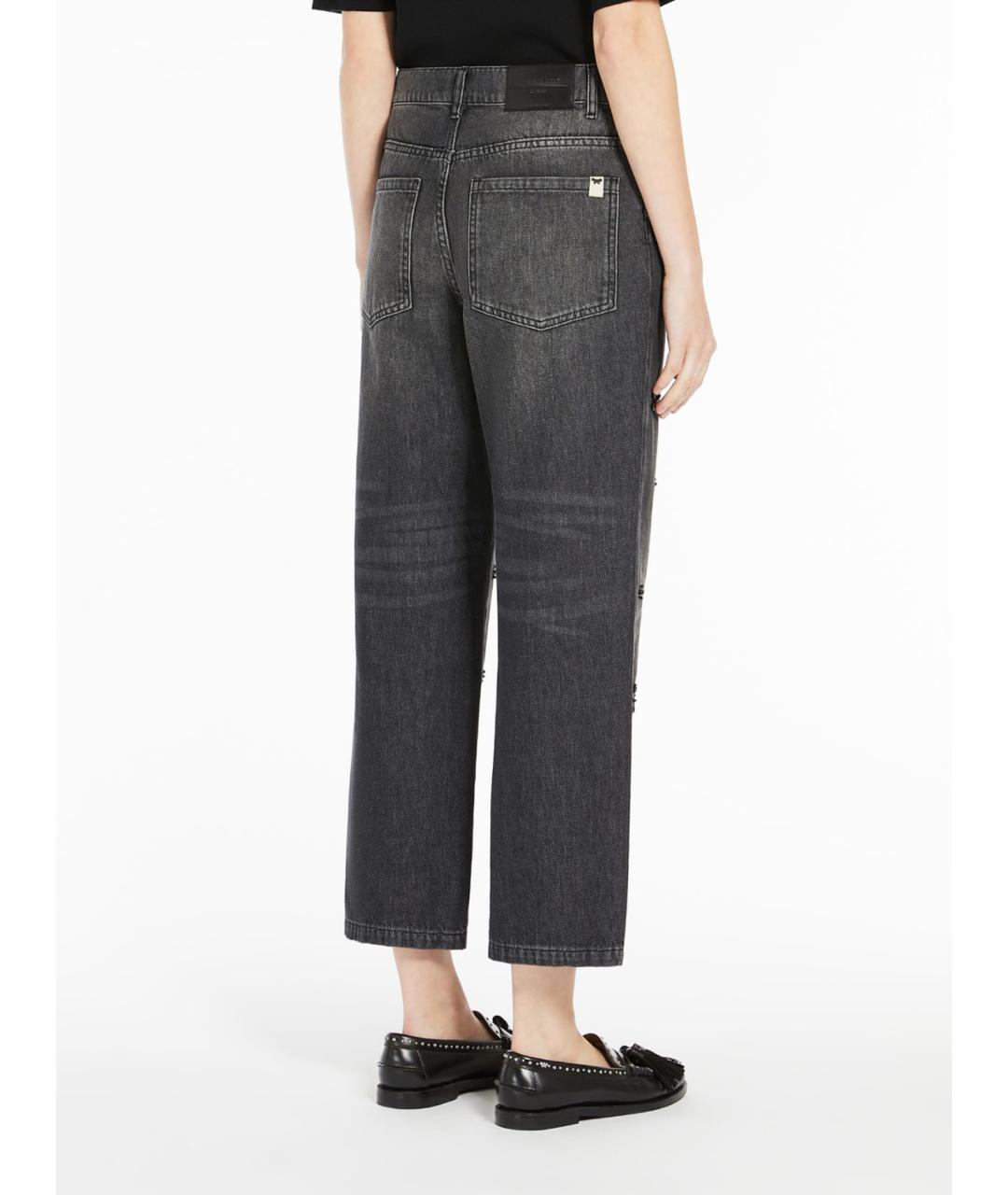 WEEKEND MAX MARA Серые хлопковые прямые джинсы, фото 4