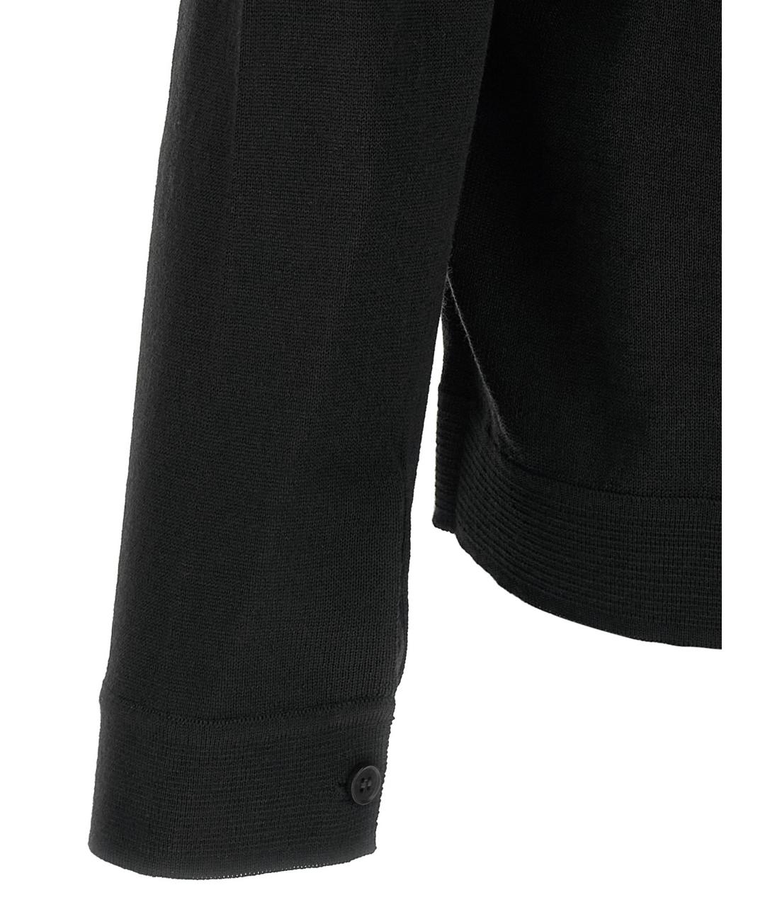 ROBERTO COLLINA Черный шерстяной кардиган, фото 4