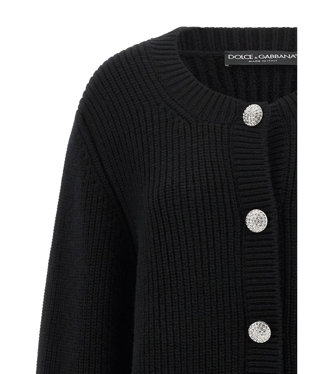DOLCE&GABBANA Черный шерстяной кардиган, фото 3