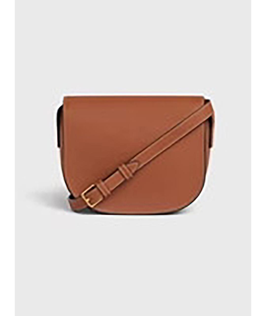 CELINE Коричневая кожаная сумка через плечо, фото 3