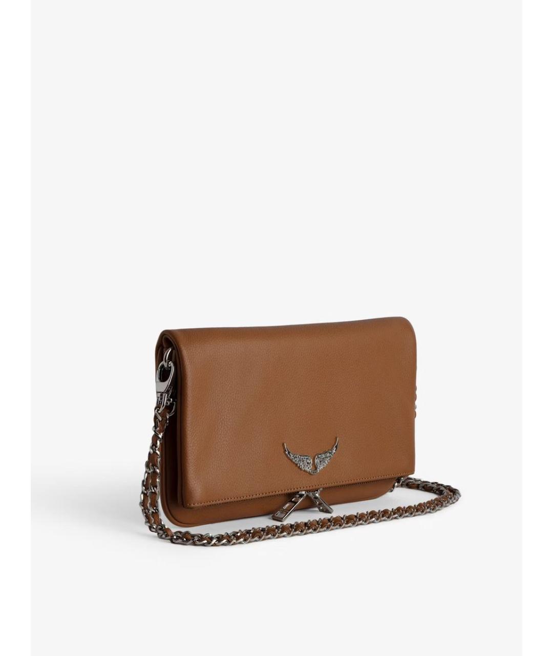 ZADIG & VOLTAIRE Бежевая кожаная сумка через плечо, фото 9