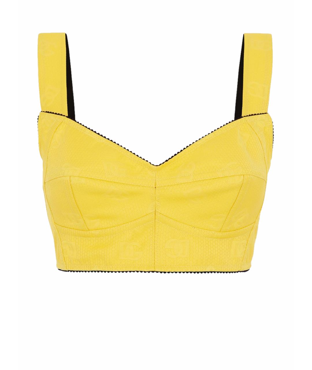 DOLCE&GABBANA Желтая хлопковая майка, фото 1