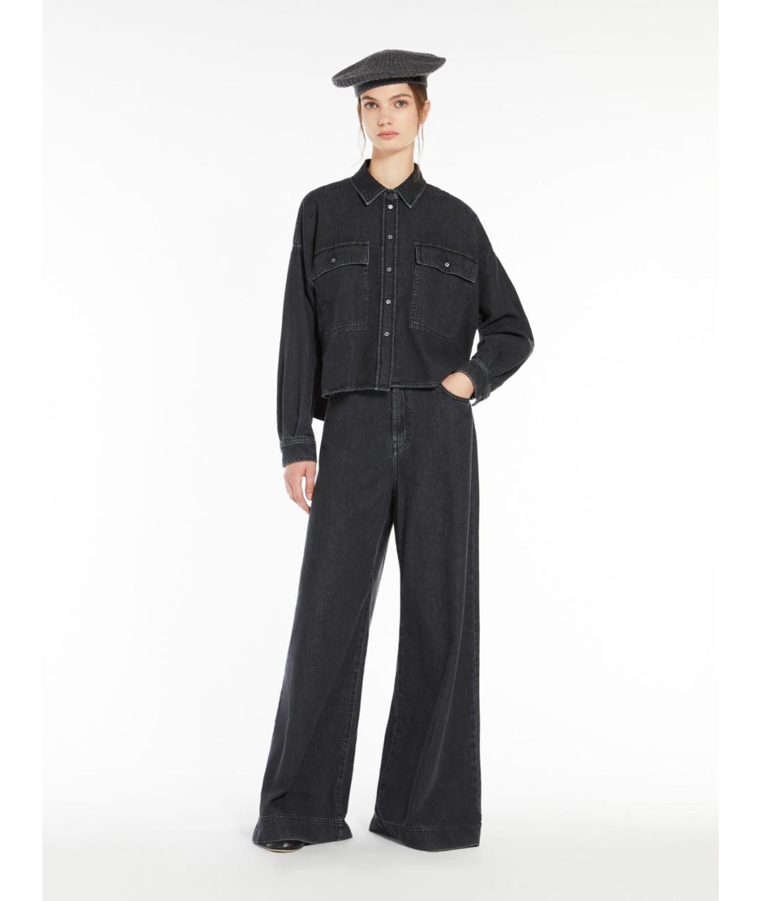 WEEKEND MAX MARA Черная хлопковая рубашка, фото 2